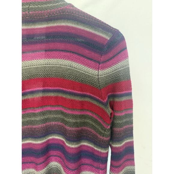Ralph Lauren Womens Linen Knit Striped Open Cardigan Size S Western Preppy Aztec - Picture 10 of 14